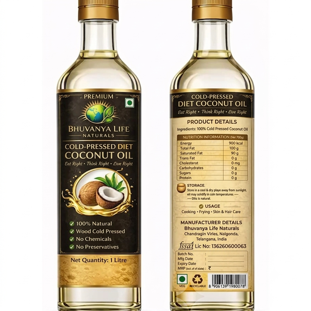 Cold-pressed Diet Coconut Oil